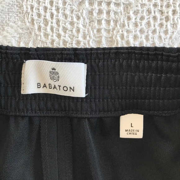 Aritzia Babaton black wide leg pants size 12 elastic waist corporate girlie - Picture 6 of 10